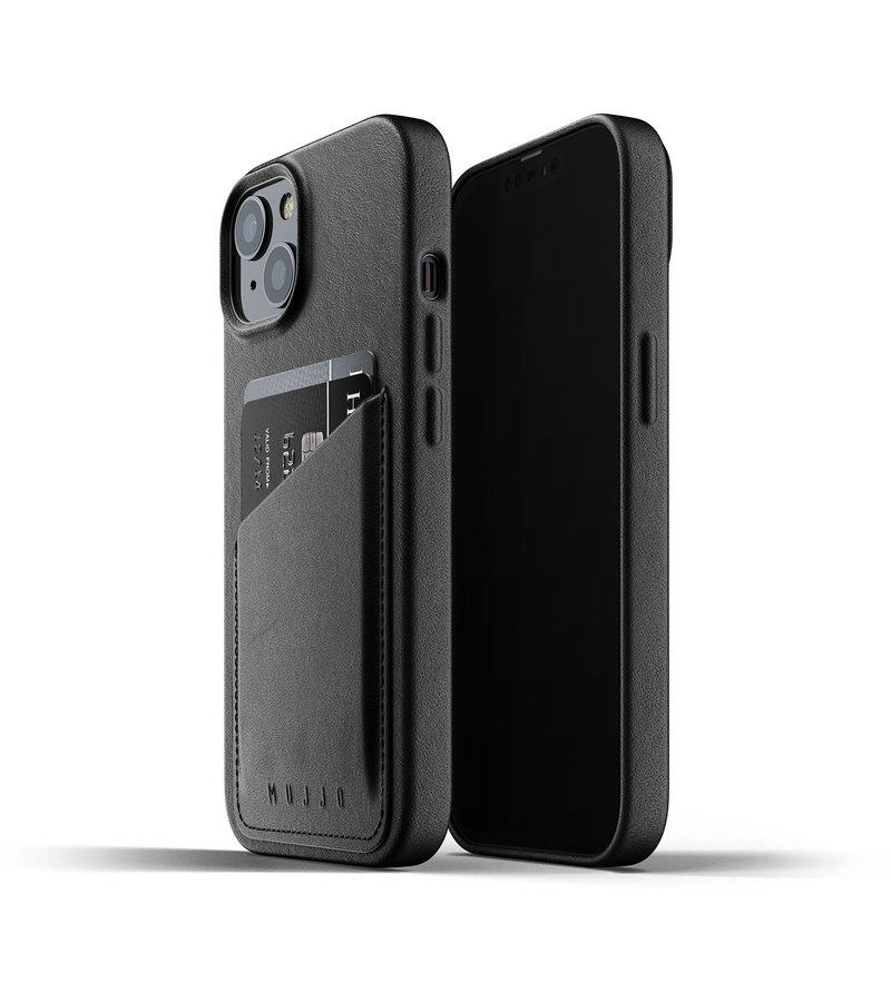 Genuine Leather Phone Cases Black - Full Leather Wallet Case for iPhone 13 Series