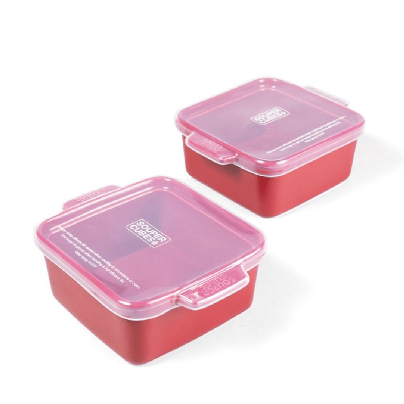 快速出貨-【Souper Cubes】陶瓷烤盅2入組-酒紅色 - 鍋子/烤盤 - 瓷 紅色