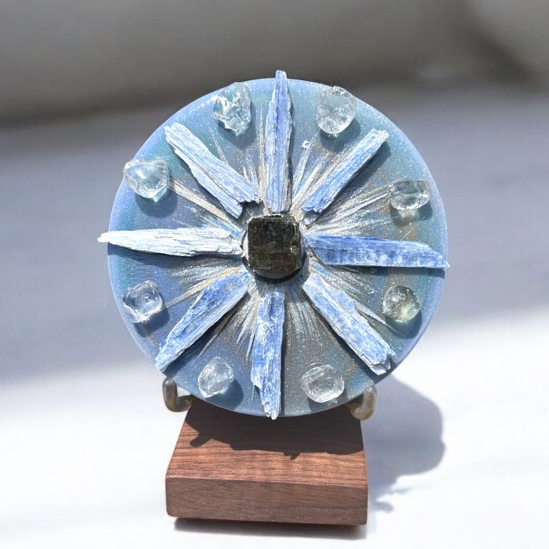 限量 星耀靈光 藍晶石能量晶盤 招財水晶 辦公室開運 - 擺飾/家飾品 - 水晶 藍色