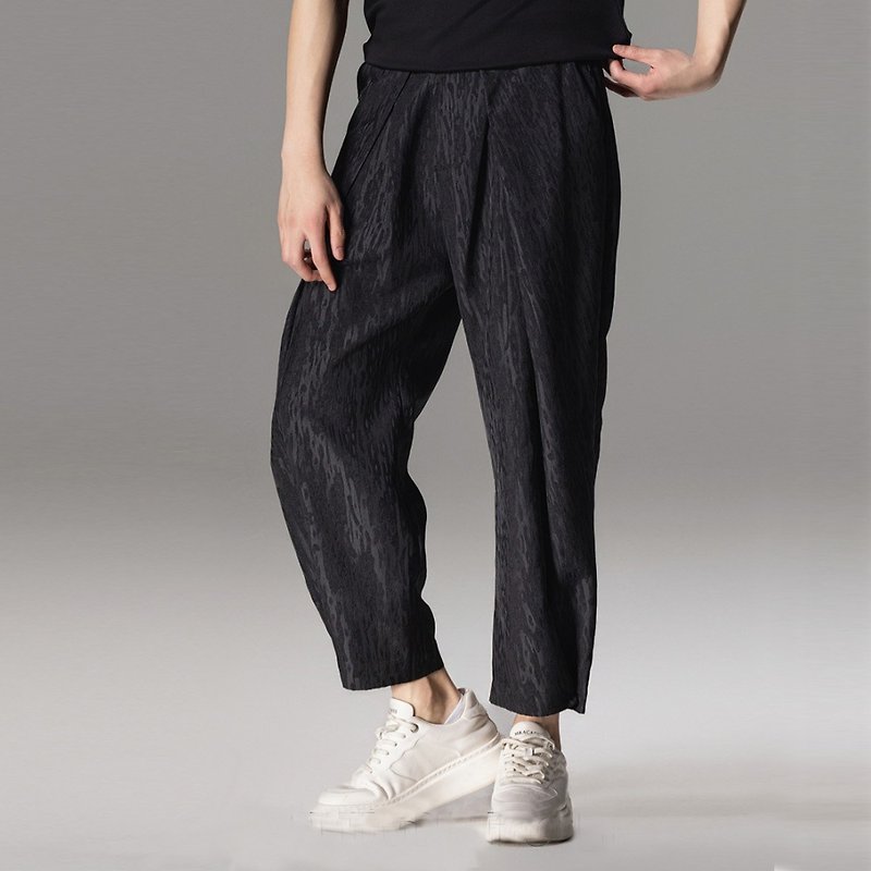Summer stitching jacquard trousers for men's casual straight pants - Men's Pants - Cotton & Hemp 