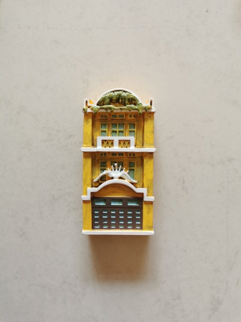 Magnet model, Khao Lam building, set of old buildings in the Songwat area, v1 - Items for Display - Resin Yellow