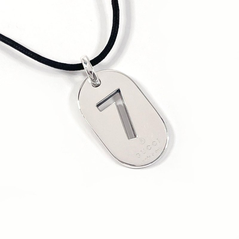 【日本直送 中古美品】グッチ GUCCI ネックレス ペンダント No.7 プレート シルバー925 アクセサリー 新品仕上げ済み ユニセックス - 項鍊 - 純銀 銀色