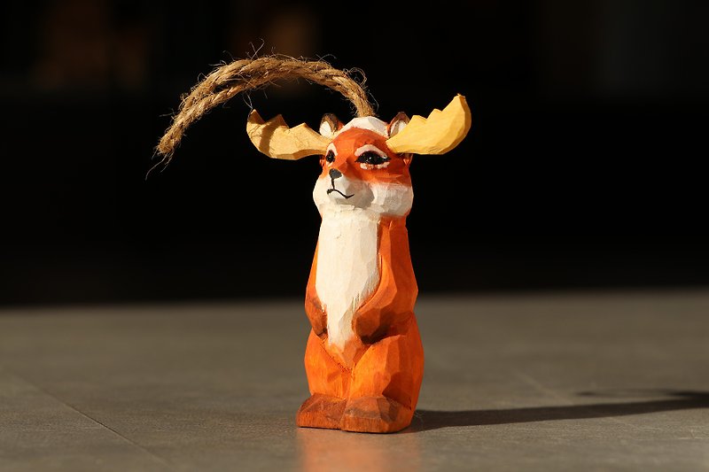 聖誕狐狸吊飾 - 吊飾 - 木頭 橘色
