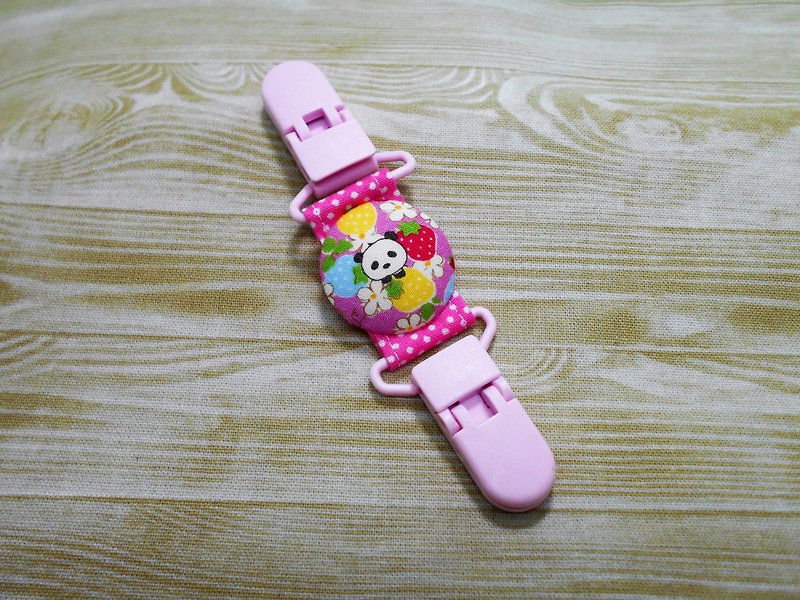 Japan Limited models / Mini panda x Strawberry - Pink (four optional) / hand-stitched handkerchief baby toys clip stud clip clip universal clip... - ผ้ากันเปื้อน - ผ้าฝ้าย/ผ้าลินิน สึชมพู