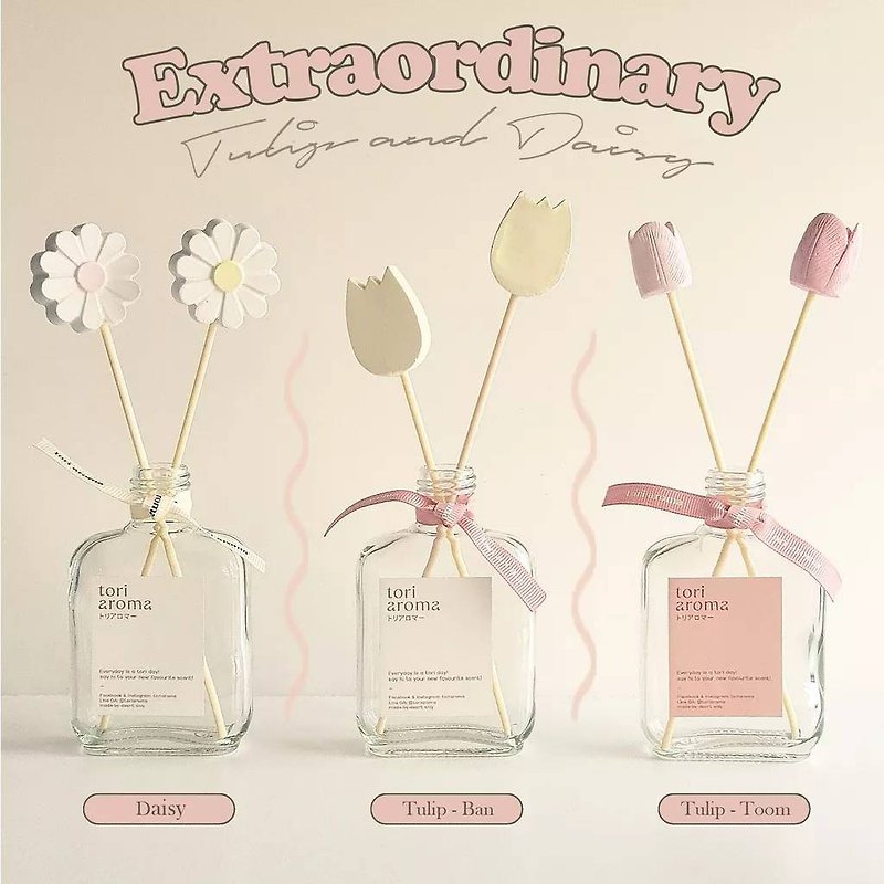 TORIAROMA|Extraordinary model DAISY TULIP  Aromatherapy stick With daisies/tuli - Fragrances - Cement Multicolor