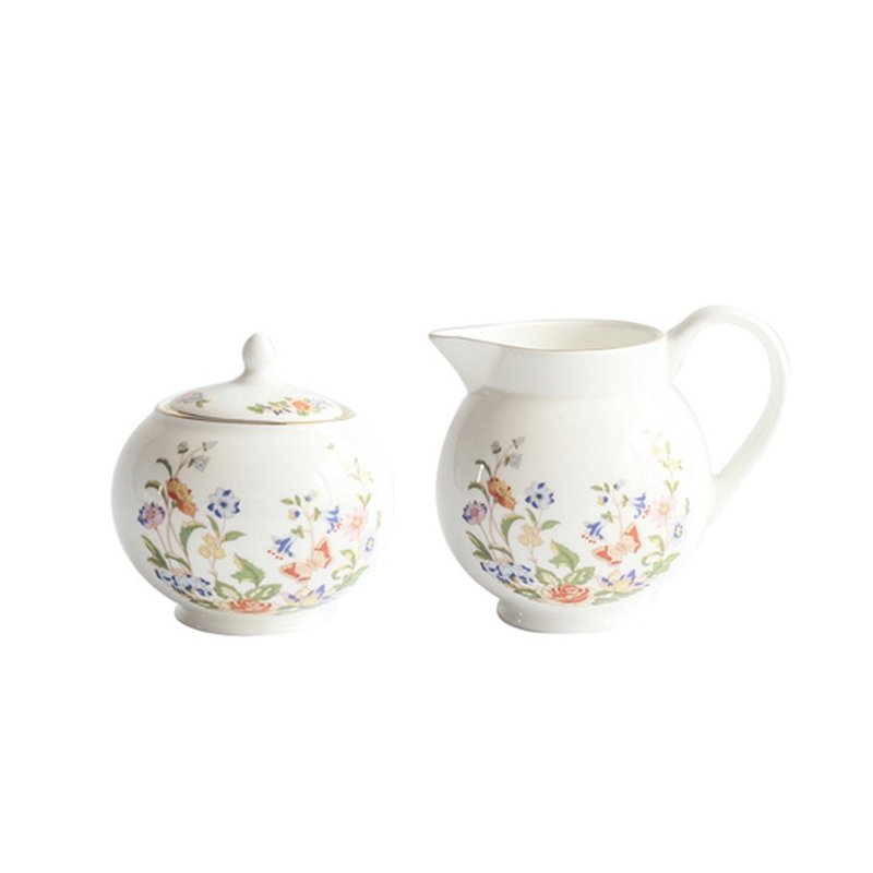 英國Aynsley 小屋花園 骨瓷糖奶罐 - 茶壺/茶杯/茶具 - 瓷 白色