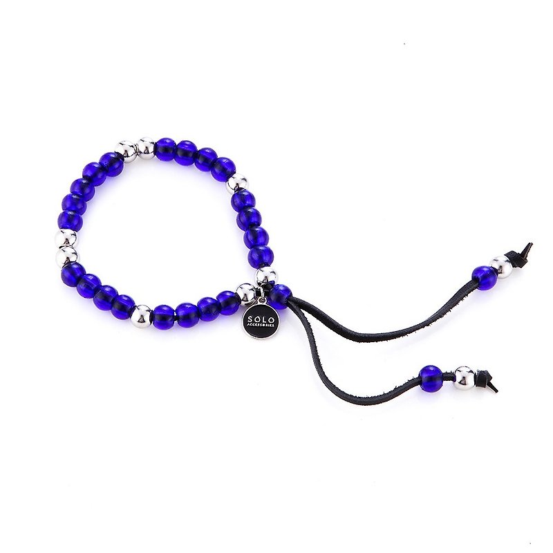 Glass Beaded Bracelet Lazurite Beads Bracelet - สร้อยข้อมือ - วัสดุอื่นๆ สีน้ำเงิน