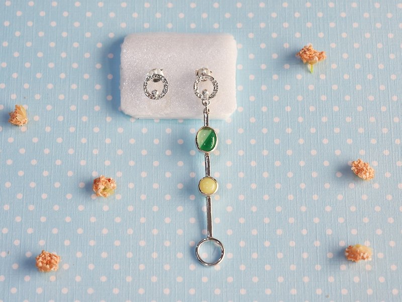 【Limit 1】 candy light jewelery - lime primrose yellow (sterling silver earrings) :: C% handmade jewelry :: - ต่างหู - เครื่องเพชรพลอย สีเงิน