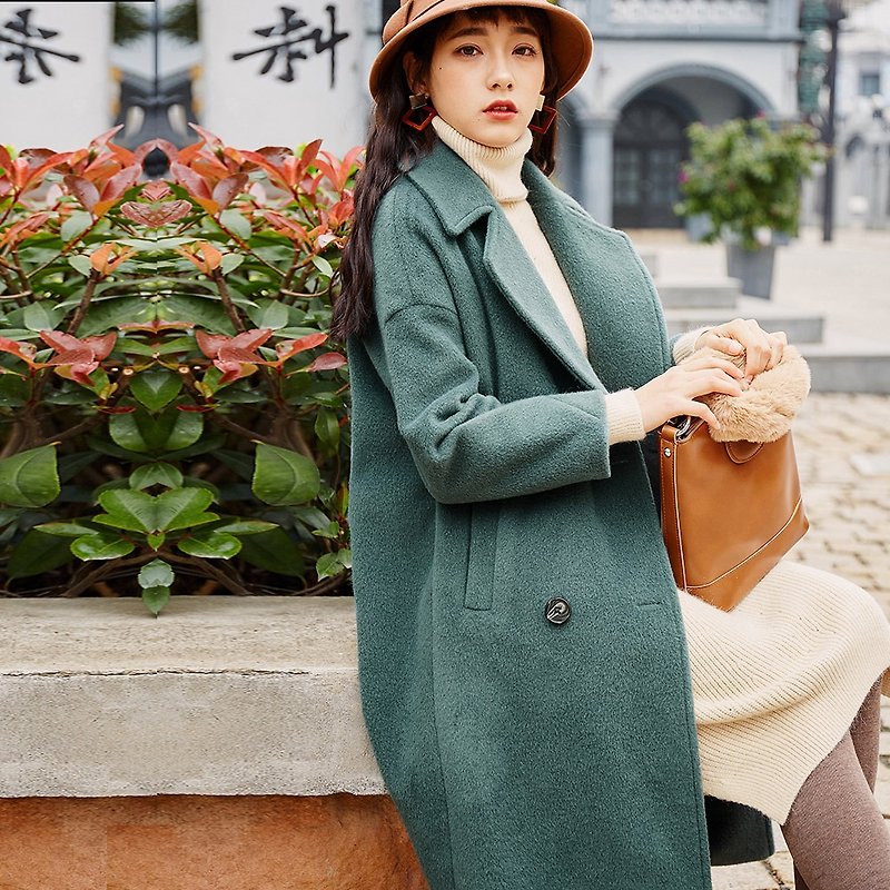 [Clear Product] 2019 Women's Winter Wear Banana Sleeve Double-Breasted Jacket YFD81204 - Women's Casual & Functional Jackets - Polyester Green