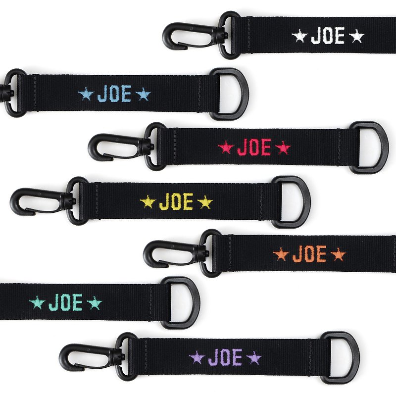 【Make Your Own Message】Customized Embroidery Name Tag -Black (EMA006) - Keychains - Polyester Black