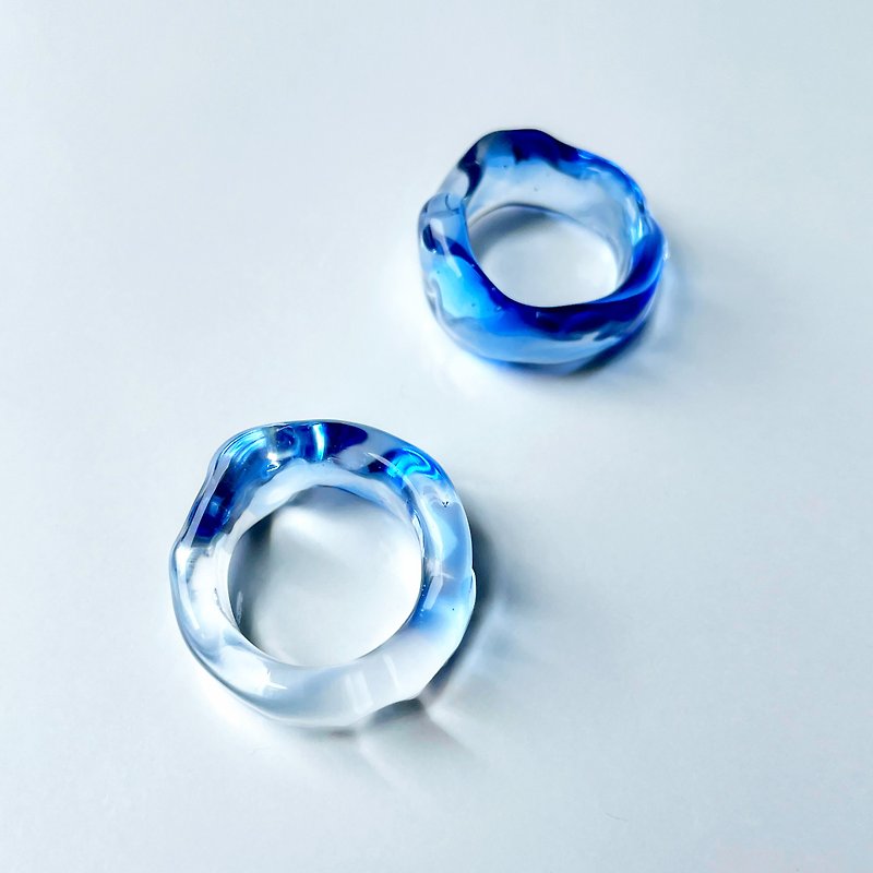glass ring sea - แหวนทั่วไป - แก้ว สีน้ำเงิน