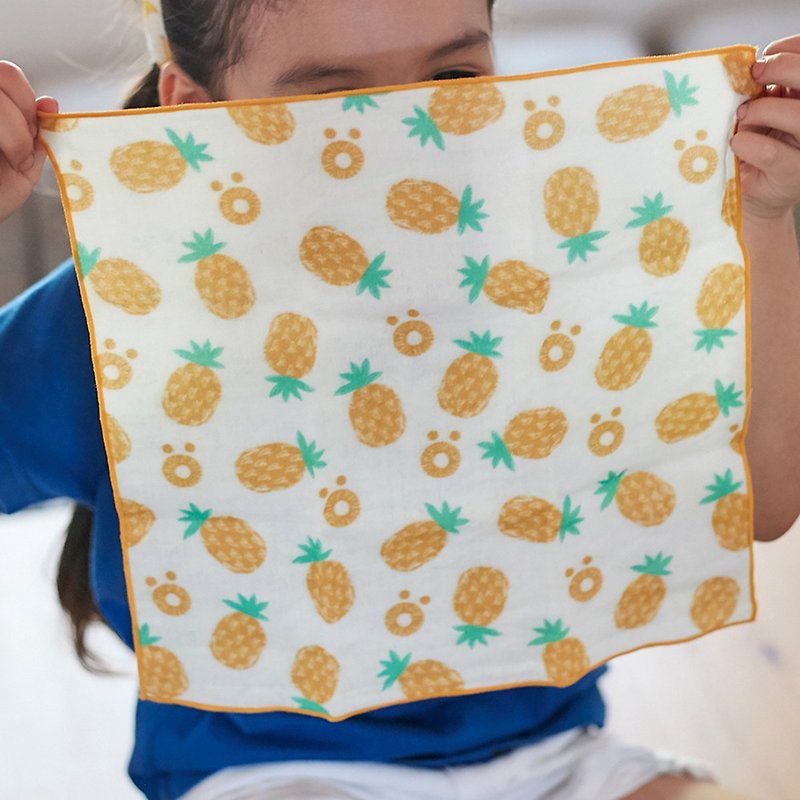 A lot of pineapple - organic cotton double yarn handkerchief - Handkerchiefs & Pocket Squares - Cotton & Hemp Orange