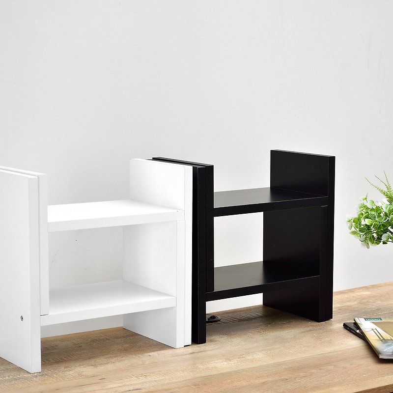 DIY wooden activity bookshelf (black and white) - ชั้นวางหนังสือ - ไม้ ขาว