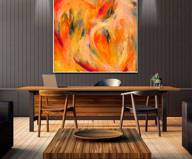オリジナルの抽象的なカラフルなアート絵画キャンバス