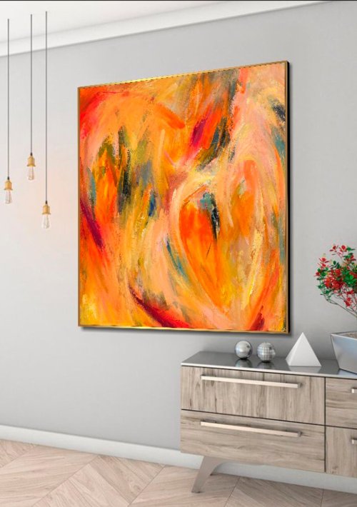 オリジナルの抽象的なカラフルなアート絵画キャンバス