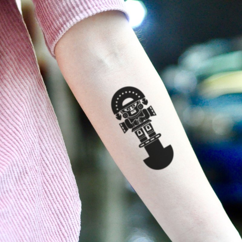 Tumi Temporary Tattoo Sticker (Set of 2) - OhMyTat - Temporary Tattoos - Paper Black