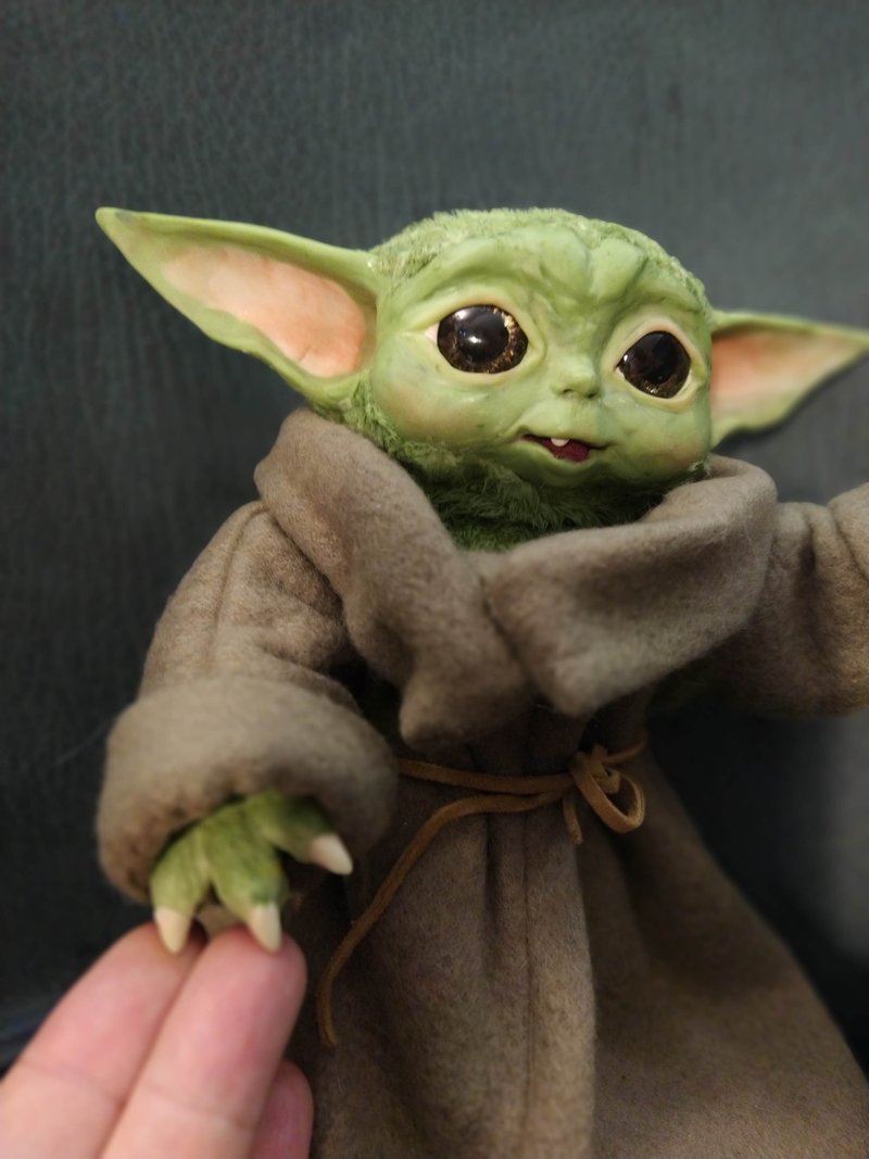 Baby Yoda Tooth Star wars stuffed artdoll poseable - 公仔/玩偶 - 其他人造纖維 綠色