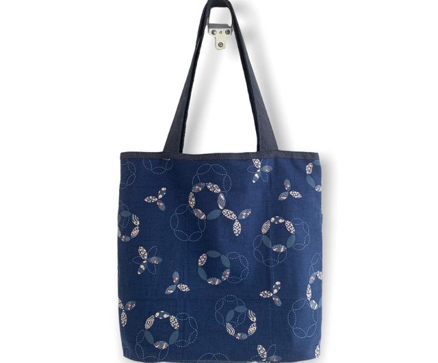 2つの外ポケット付きトートバッグ - ショップ roomh ショルダー