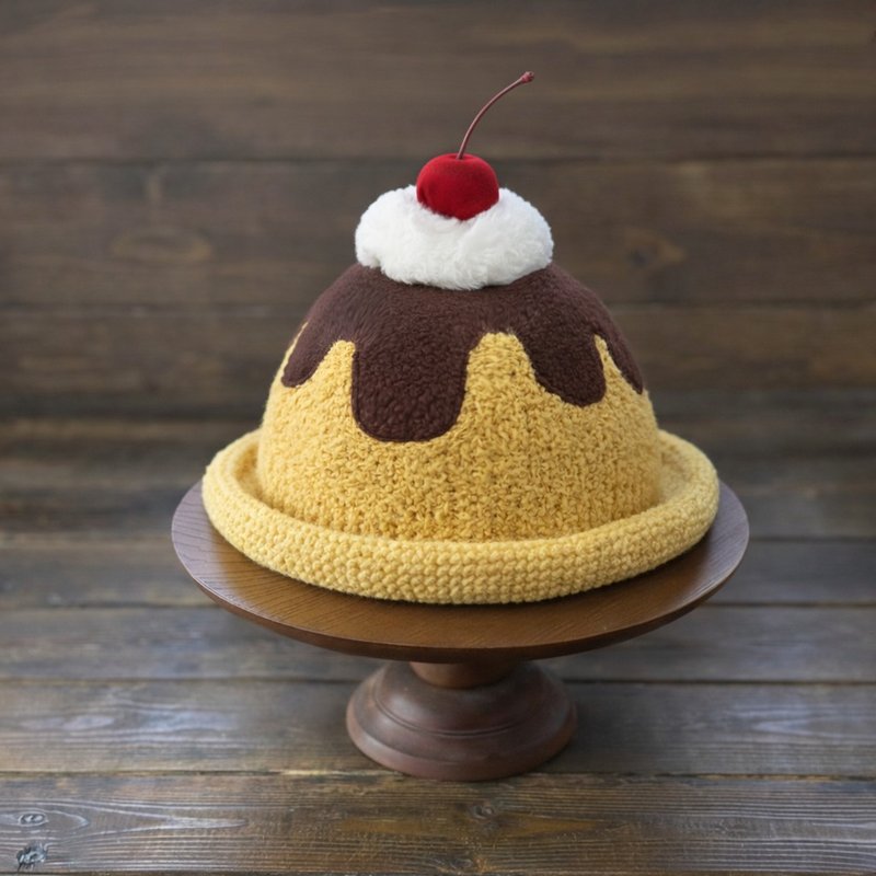 布丁 寶寶 遮陽帽 漁夫帽 彌月組 周歲禮 - 彌月禮盒 - 棉．麻 黃色