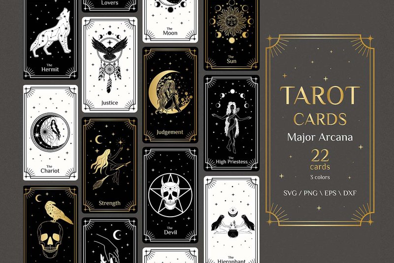Major Arcana Deck svg, Tarot, Tarot Cards SVG, Witch SVG, Moon SVG, Heavenly - 其他數位設計 - 其他材質 