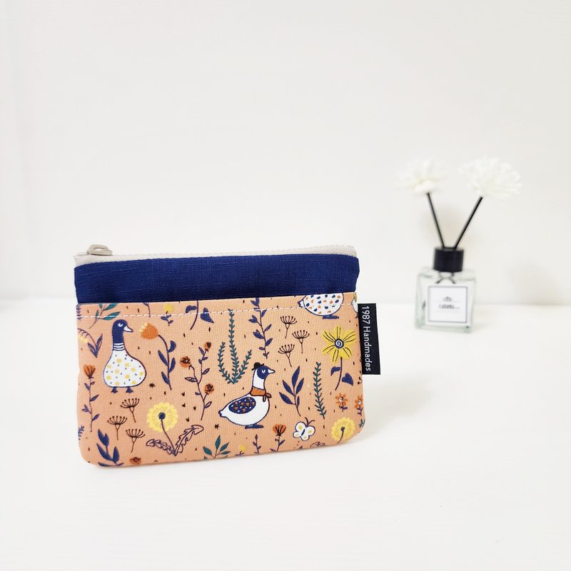 [Fairy Tales and Ducks-Pink Orange (Dark Blue)] HOT!!! Childlike Coin Purse Zip Bag Exchange Gift - Coin Purses - Cotton & Hemp Yellow