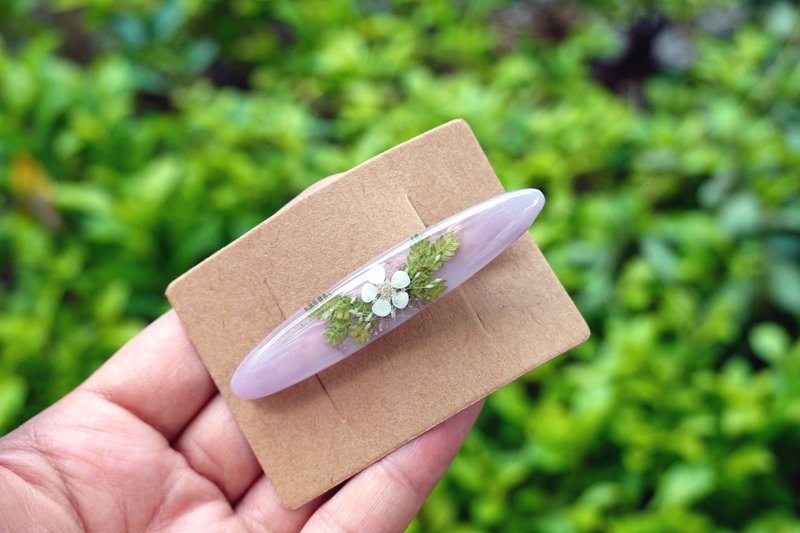 [Hibiscus Purple Rhyme] Handmade glue hair clip - เครื่องประดับผม - เรซิน 