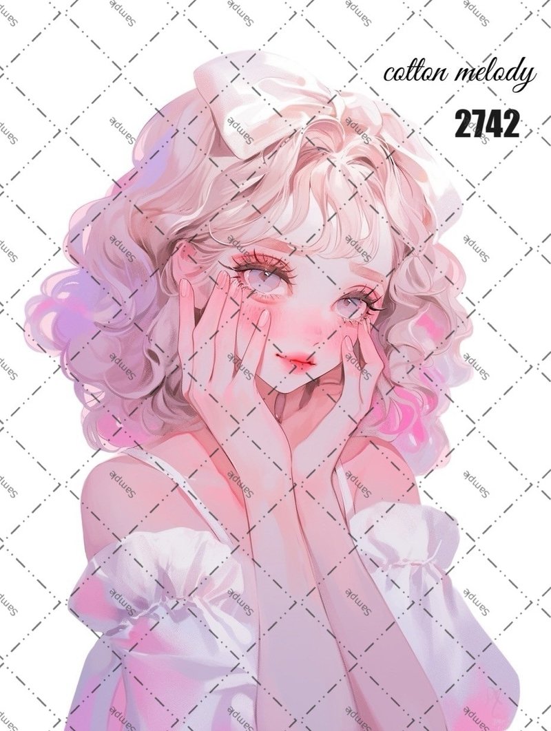 original sticker no.2742 人物ステッカー オリジナルステッカー オリジナル人物ステッカー 装飾ステッカー cotton melody - 貼紙 - 紙 