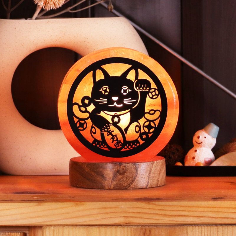 招財貓 I 小剪影 I 多款選擇 l 招財 生意興隆 I 鹽燈 - 擺飾/家飾品 - 其他材質 橘色