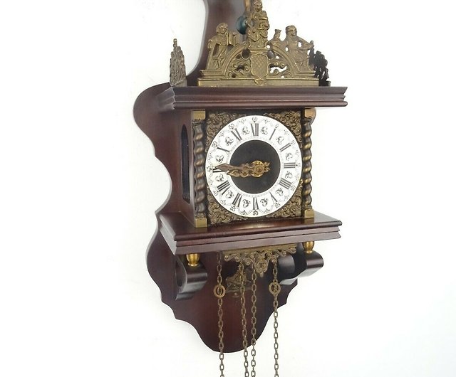Hermle Zaanse Warmink Dutch Wall Clock Vintage Antique 8 day Hermle WUBA Junghans Era 