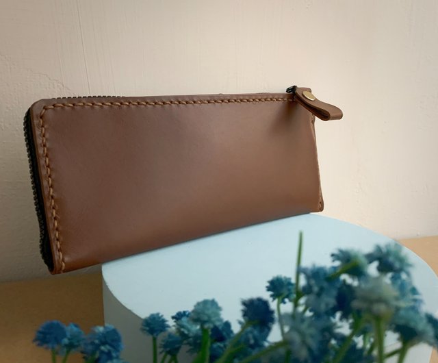 8 Card Long Clip - L Zipper Wallet Wallet Vegetable Tanned