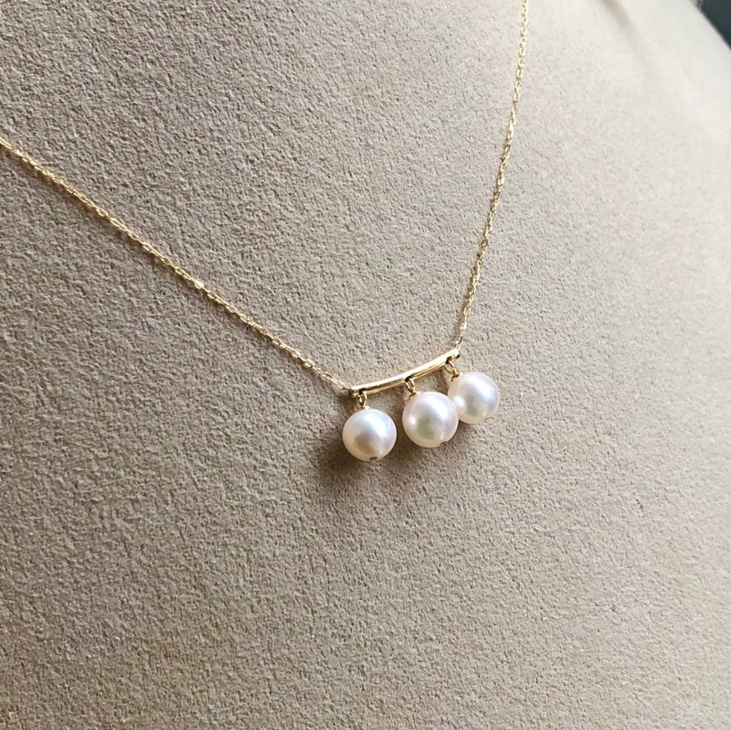 Akoya pearl K18 necklace Br 日本産真珠 - 項鍊 - 珍珠 金色