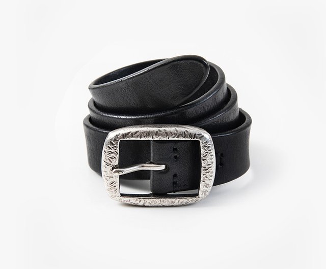 ニッチ手作りレトロベルト 3.0 黒シンプルなソフトレザーベルト