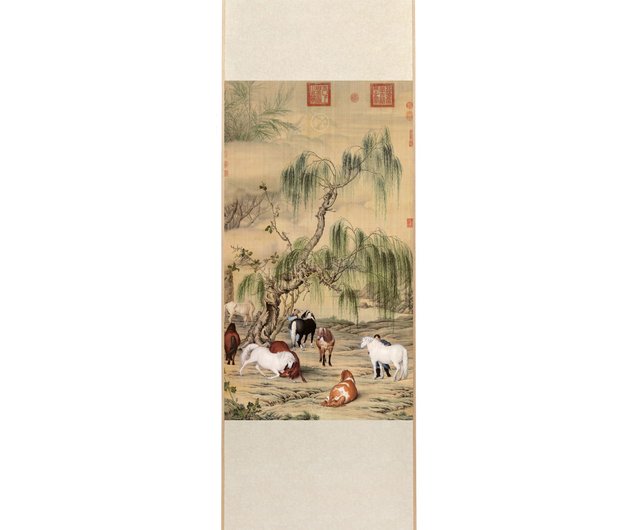 Mini軸】清郎世寧八駿圖(M)| 故宮典藏| 藝術掛軸臻印藝術｜海報