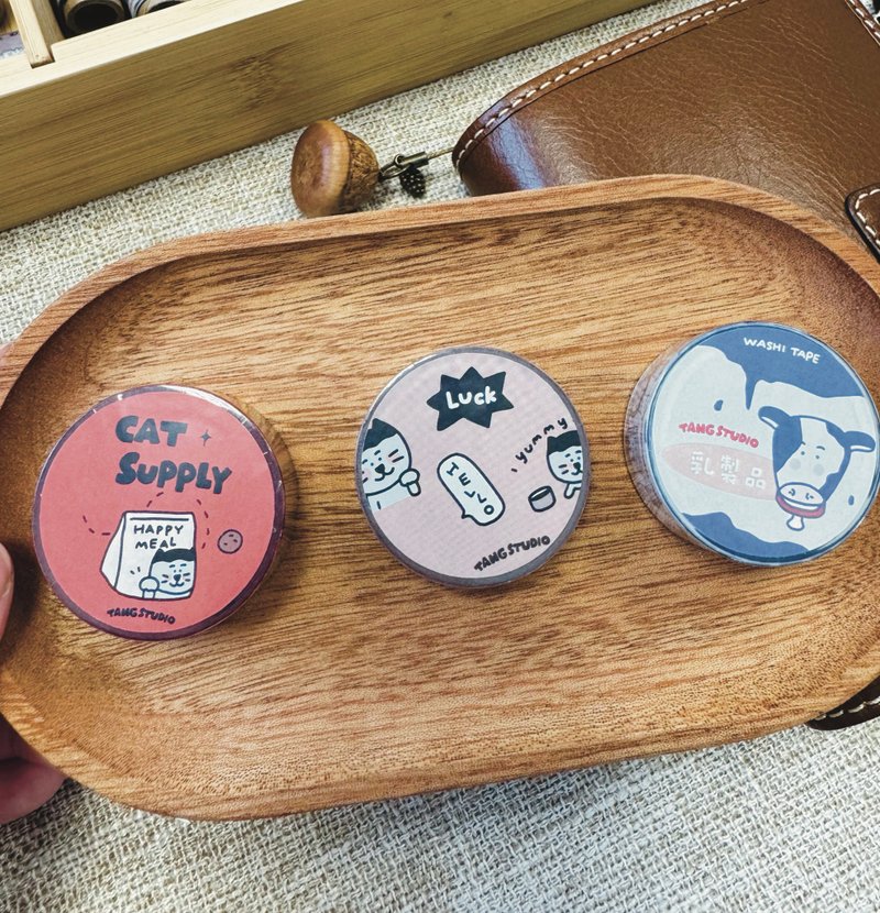 【唐小糖】咖啡面包和紙膠帶 可愛拉條膠帶/無離型紙膠帶 - 紙膠帶/和紙/PET - 紙 多色