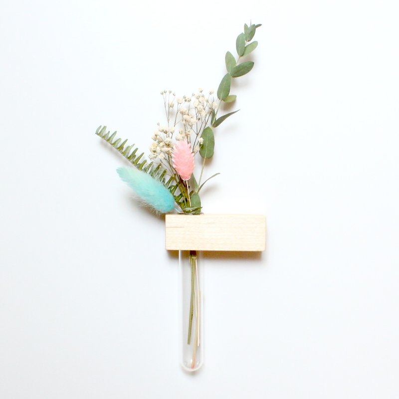 Mini garden square magnet flower pen holder hard maple wood can be purchased with lettering - Plants - Wood Brown