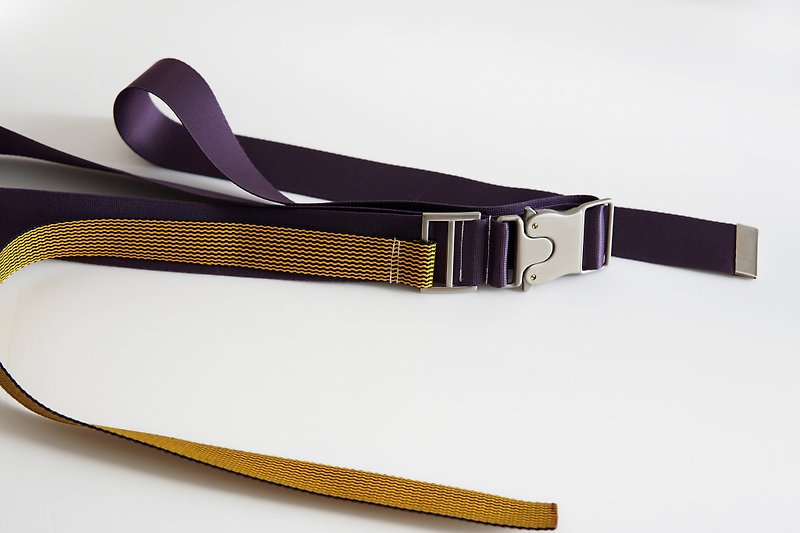 KAKY BELT 02-織帶長腰帶 - 皮帶/腰帶 - 聚酯纖維 紫色