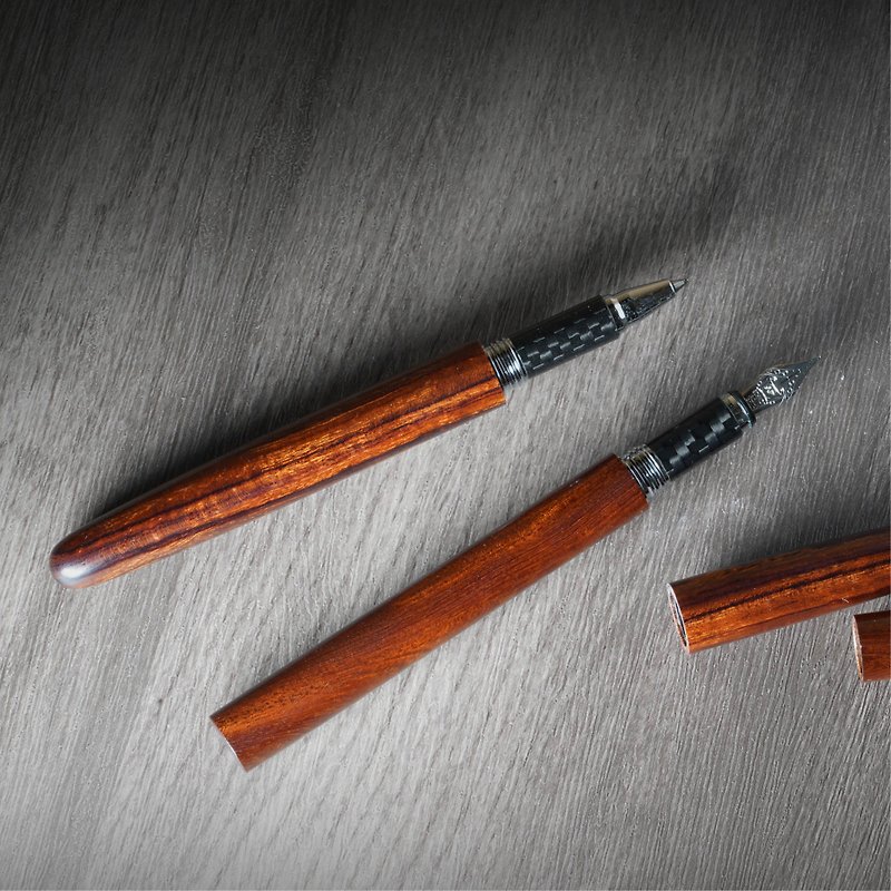 【アメリカンデザートアイアンウッド】Fashion1008シリーズ 万年筆 カップルペン+ボールペン - 万年筆 - 木製 ブラウン