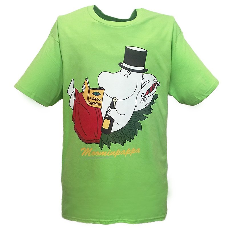 Moomin嚕嚕米授權-T恤：【Moomin Pappa】成人短袖 T-shirt - T 恤 - 棉．麻 紅色