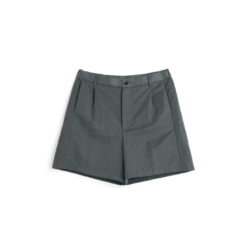 Patchwork Shorts - 男長褲/休閒褲 - 尼龍 灰色