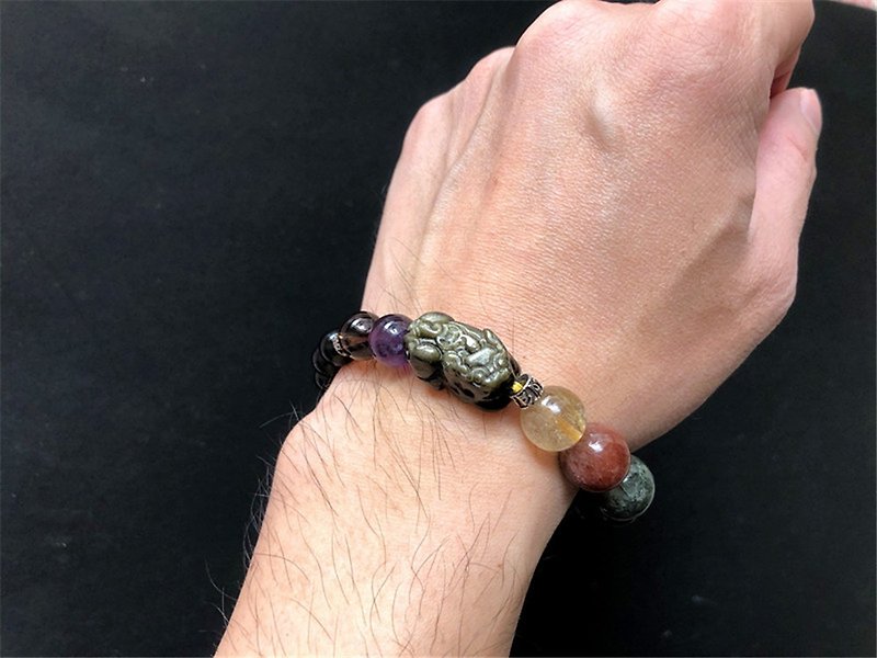Five Elements Gold, Wood, Water, Fire, Earth, Defilement, Tai Sui Lucky, Men's a - Bracelets - Crystal Multicolor