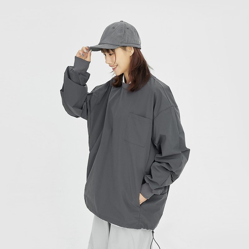 TopBasics 四口袋機能長袖T恤 - 男 T 恤 - 聚酯纖維 灰色