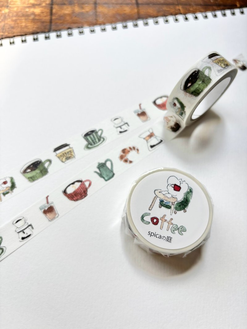 muuちゃん / coffee　15mm×7m マスキングテープ - 紙膠帶/和紙/PET - 紙 紅色