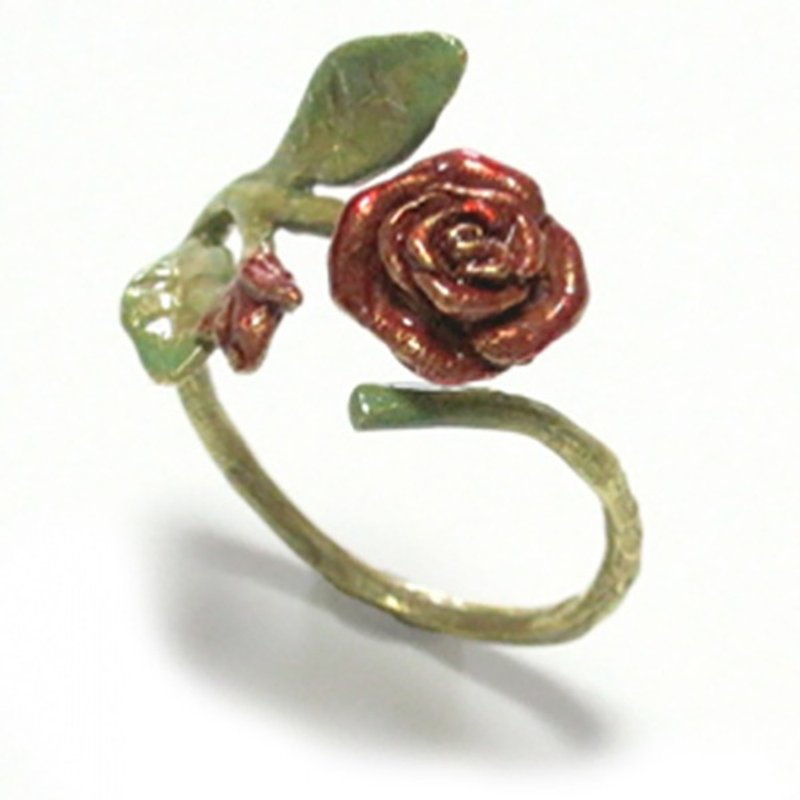 Rose Ring 巻きバラリング / リング　RN035 - 戒指 - 其他金屬 紅色
