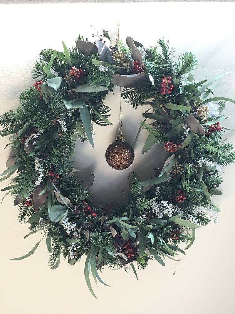 【Christmas Wreath】Christmas/Wreath/Wall Decoration/Christmas Wreath/Exchange Gift - Items for Display - Plants & Flowers 