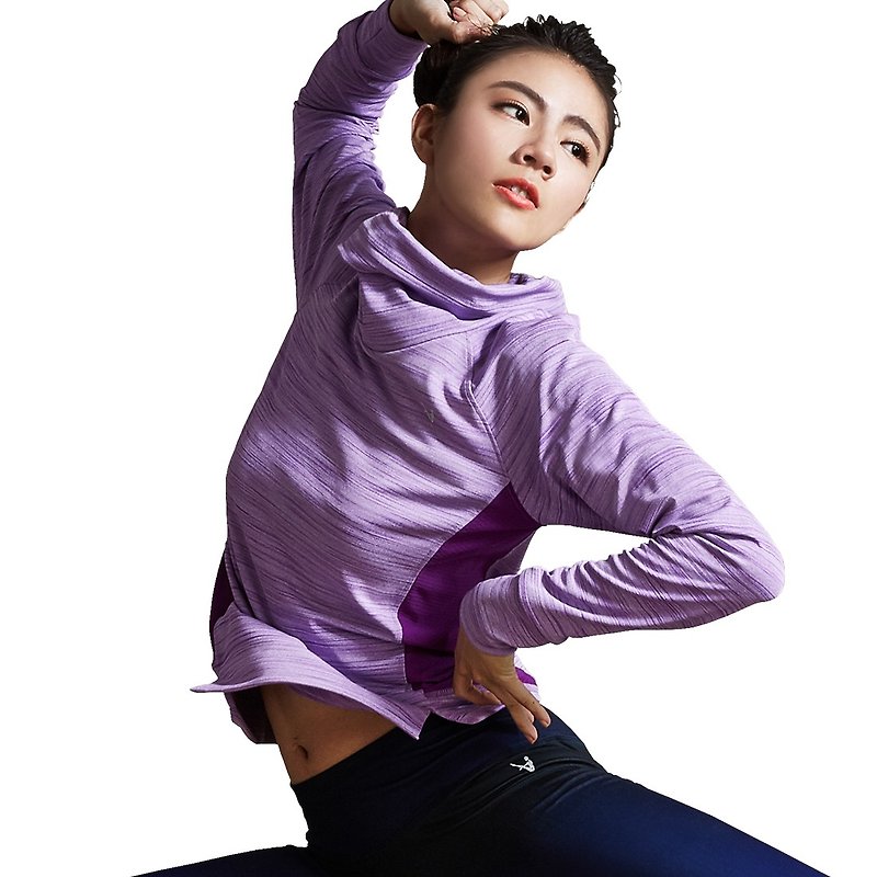 [MACACA] Gezhi Rock Pattern Slim Love T - BTT3262 ​​Purple - ชุดกีฬาผู้หญิง - เส้นใยสังเคราะห์ สีม่วง