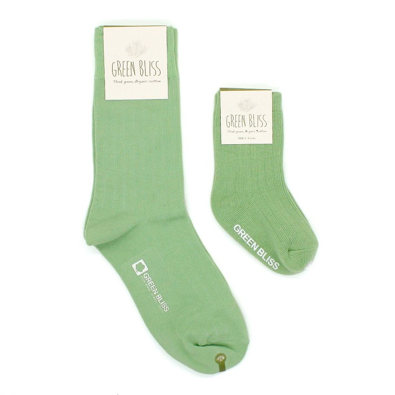 親子優惠組合 Amazon Sprout Green 嫩芽綠 中長襪 親子襪 (中性) - 其他 - 棉．麻 綠色