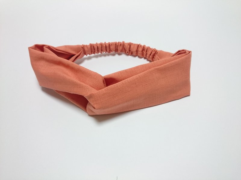 Plain pink orange elastic band cross hairband hairband*SK* - Headbands - Cotton & Hemp 
