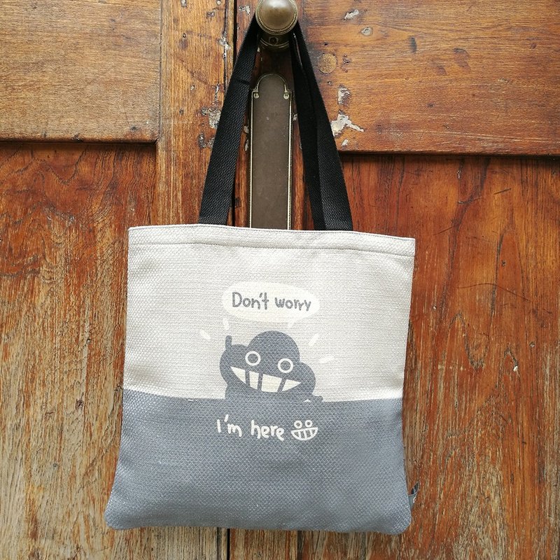 Don't worry, I am here! - Handbags & Totes - Polyester Gray