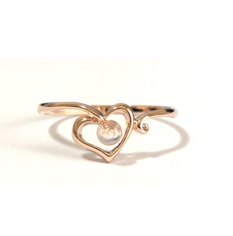 Moon Heart Ring (Can be used as pinky ring) - General Rings - Other Metals Gold