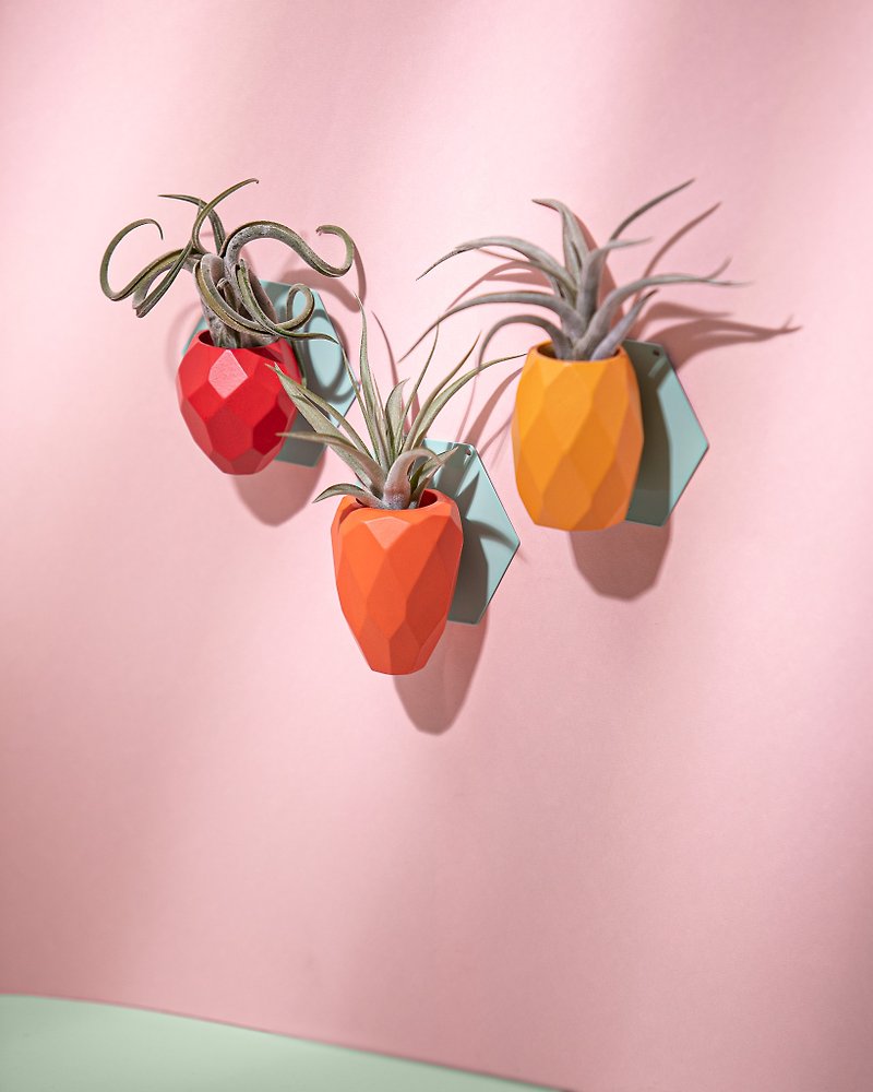 SNAP FROOTS 磁気丸太植木鉢 - パイナップル - 花瓶・植木鉢 - 木製 イエロー